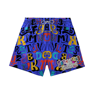 Luxury 280 GSM Heavyweight Mesh <b>Shorts</b> Pink Graphic Pattern Breathable Fabric Custom <b>Patch</b> Embroidery Logo <b>men's</b> <b>shorts</b> - Product Image 3