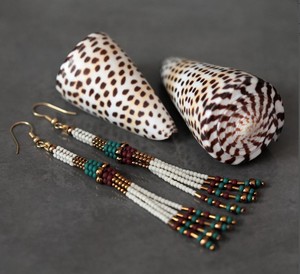 Luxury Quality Emerald <b>Green</b> Beaded Tassel Beaded Matte Tassel <b>Earrings</b> - Product Image 2