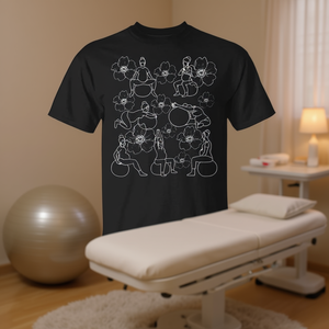 T-shirt per Infermieri Ostetrici e Lavoratori del Parto con Posizioni di Parto per il Lavoro con la Palla del Parto - Prodotto Promozionale - Product Image 3