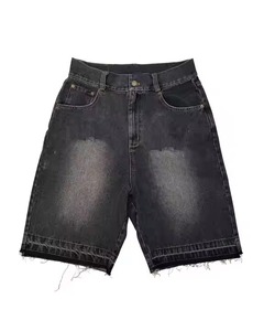 กางเกงขาสั้นผ้ายีนส์ลายกราฟิก Y2K วินเทจของผู้ชายเข็มขัดรัดเอวสูงสำหรับผู้ชายปักลายปักลำลองแนวสตรีท - Product Image 4