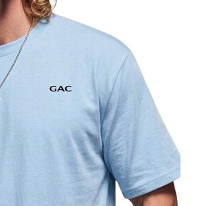 T-shirt pour homme bleu clair à col rond et manches courtes, en coton doux, décontracté, basique, pour l'été, confortable, uni, coupe classique, vente en gros - Product Image 3
