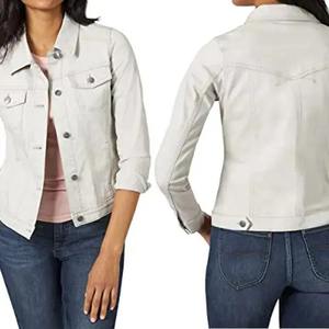 Veste en jean décontractée à manches longues pour femmes respirante chaude élégante pour l'automne hiver été avec bouton décoration OEM prix bon marché - Product Image 6