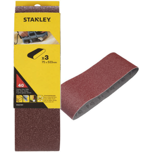 Paquete Múltiple de Bandas de Lijado Stanley para Lijadora de Banda 75x533 mm para Tareas de Pulido - Product Image 2