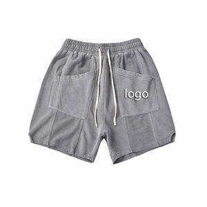Shorts décontractés en toile pour hommes, séchage rapide, 100 % coton, taille élastique vintage, style mi-taille, streetwear, anti-plis, directement de l'usine - Product Image 2