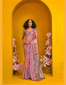 Pure Handloom Rajtex Tissus Dharmavaram Tissage Style Ethnique Soie Motif Floral Conception Saree - Product Image 5