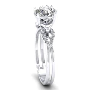 Bague de fiançailles solitaire en or blanc 14 carats avec diamant de laboratoire rond de 2 carats, nouvelle conception REYES, bijoux fins pour femmes - Product Image 2