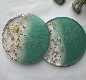 Sous-verres modernes faits à la main en résine époxy, modèle de tasse, design floral, forme personnalisée, souvenirs pour boissons, artisanat Tayyab - Product Image 3