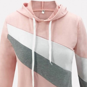 New Arrival <b>Women's</b> Hoodie Plus Size Fashion Color Block Drawstring Autumn Season Embroidered Collar with panel work - Product Image 5