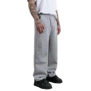 Pantalons de survêtement décontractés en molleton français personnalisés, jambes larges, 100% coton, élastique, poids lourd, pantalon de jogging à jambes droites pour hommes - Product Image 2