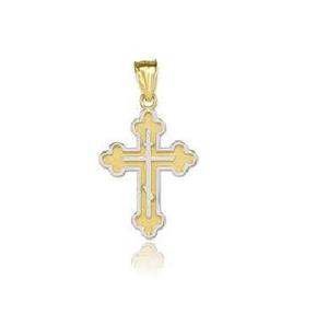 Collar personalizado de Cruz religiosa ortodoxa chapada en oro de 18 quilates para diseño clásico ajustable de bajo costo-Venta al por mayor de fábrica - Product Image 1