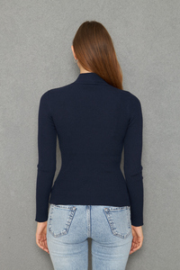 Suéter de cuello alto para mujer, manga larga, ajuste cálido, OEM personalizado, Jersey multicolor - Product Image 6