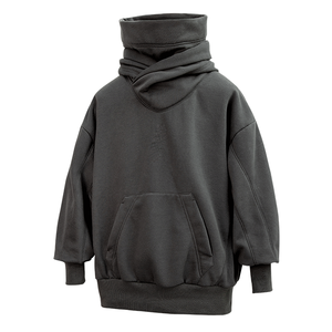 Vente en gros sur mesure Sweat à capuche d'hiver en polaire épaisse de haute qualité Sweat à capuche surdimensionné à épaules tombantes Sweats à capuche amples à col haut - Product Image 5