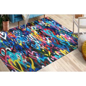 Alfombra estampada multicolor, fácil de limpiar, alfombra de regalo, diseño suave de corazones de Banksy, alfombra goblen - Product Image 1