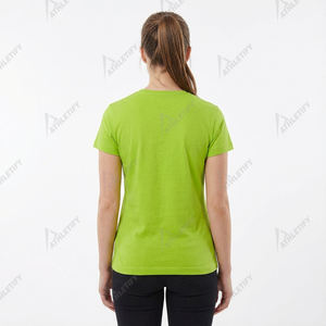 Camiseta de Algodón Personalizada para Mujer, Transpirable, de Media Manga, con Hombros Descubiertos, Estilo Jersey, Simple, Lisa, Informal, para Verano, Suministro ODM - Product Image 5