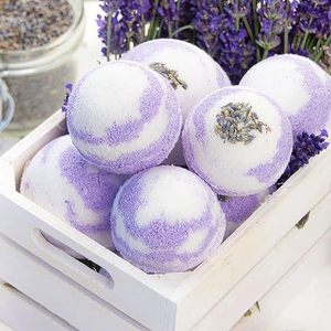 Bombe de bain aromathérapie infusée à la lavande apaisante bio avec huiles essentielles pures et plantes naturelles | Paquet de gros en vrac - Product Image 1