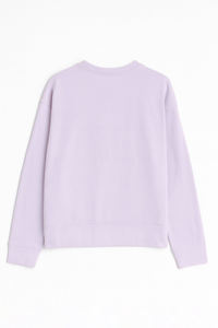 Sweat-shirt à col rond en lavande avec logo personnalisé, broderie, vêtement décontracté, détail de fermeture éclair latérale, style minimaliste, fabriqué au Pakistan - Product Image 2