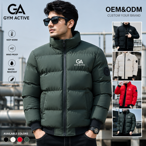 Chaqueta Acolchada de Invierno para Hombre GYM ACTIVE, con Capucha, Brillante, de Poliéster/Algodón, Cálida, Informal para Exteriores, con Logotipo Personalizado, OEM, ODM, Venta al Por Mayor - Product Image 3