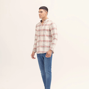 Chemises en coton à carreaux traditionnelles pour hommes, manches longues et de bonne qualité - Product Image 4