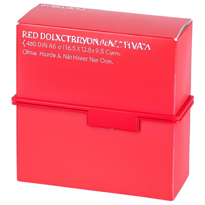Red <b>Polystyrene</b> Card Holder for 400 DIN A6 Cards 16.5 X 12.8 X 9.5 Cm - Product Image 2