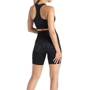 กางเกงขาสั้นโยคะเอวสูงสำหรับผู้หญิงมีโลโก้ - Product Image 5