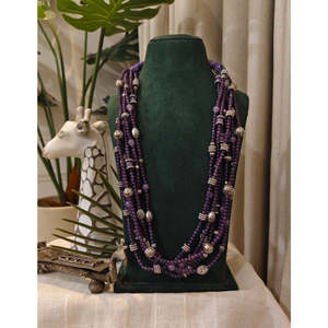 Collar de Estilo Bohemio Tribal Tales con Múltiples Hilos, Cadena de Acero Inoxidable Dorado con Patrón de Bolas y Números, Ideal para Fiestas y Regalos - Product Image 2