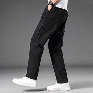 Pantalones cargo transpirables de lona informales para hombre, pantalones de seguridad de combate con bolsillos cargo grises - Product Image 2