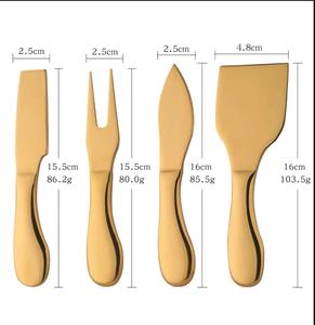 ชุดมีดหั่นชีสทองเหลือง4ชิ้นชุดชีสขนาดเล็กดีไซน์ทันสมัย - Product Image 1