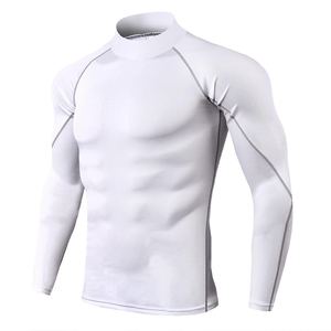 Camiseta deportiva de fábrica personalizada de alta calidad para hombre, camiseta de compresión de secado rápido transpirable para entrenamiento físico y gimnasio - Product Image 4