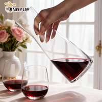 Ensemble de verres à vin sans pied de 16 oz et carafe en cristal avec perles de nettoyage et ouvre-bouteille dans un coffret cadeau en bois pour mariage