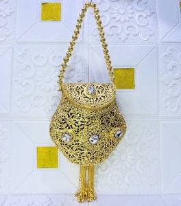 Fusion Republik Handmade <b>Pearl</b> Beaded <b>Clutch</b> Satin Lining Flap Closure Shoulder Strap 1-1.9L Capacity Fashionable Evening <b>Bag</b> - Product Image 4