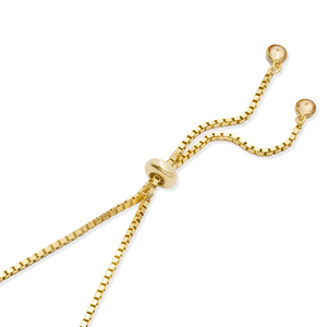Adjustable Box <b>Chain</b> Bracelet 925 Sterling Silver with 18K Gold Plating Minimalist Base for Custom Charms - Product Image 3