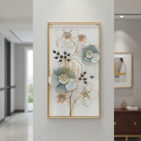 Art mural géométrique 3D contemporain en métal, sculpture murale décorative pour la maison et le bureau