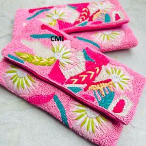 Perfectly Leopard Animal Print Seed Beaded Crossbody Chain Clutch Bolso de mano Embragues de mujer patrón de mezcla con color brillante - Product Image 1