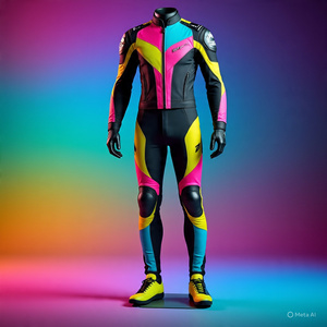 Combinaison de course moto en cuir unisexe de haute qualité avec rembourrage blindé, séchage rapide et protection toutes saisons - Product Image 1