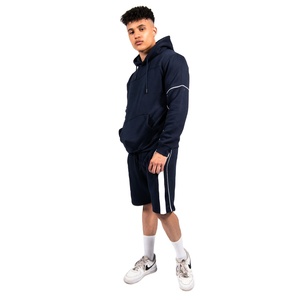 Mens Hooded <b>Top</b> and Shorts Set Premium Cotton Polyester Summer Gym Training Streetwear Tracksuit Custom OEM Private Label - Product Image 1