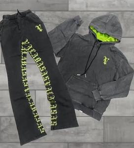 Ensemble pantalon de survêtement et sweat à capuche évasés à impression personnalisée avec logo Survêtement Slim Fit pour hommes - Product Image 6