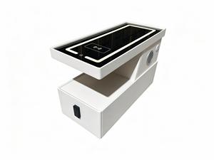 Tempered glass top nightstand Nightstand with combination lock 1 drawer <b>bedside</b> <b>table</b> Bedroom furniture nightstand - Product Image 2