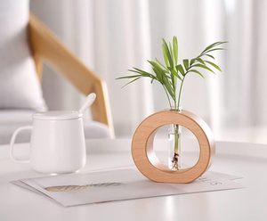 Moderne Boho Pots De Plantes D'intérieur Jaune En Bois Fleur Vase Propagation Vase Bureau Décor Maison Application Cadeau Plantes - Product Image 4