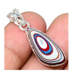 Fordite Detroid Agate Stone Silver Pendant Pure 925 Sterling Silver Bezel Setting Pendant Handmade Gemstone Elegant Pendant - Product Image 1