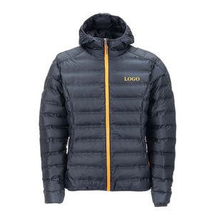 Custom High Street Canvas Puffer Jacket Transpirable de secado rápido con cierre de cremallera Parka de invierno para hombres y mujeres - Product Image 1