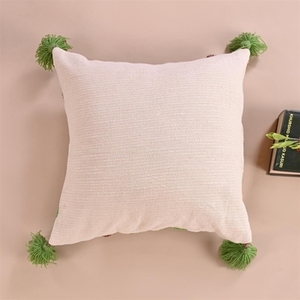 High Quality 18X18 Square Tufted Pillowcase Printed Designer Cushion <b>Covers</b> with Tassels for <b>Sofa</b> Car Living Room Home Use - Product Image 2