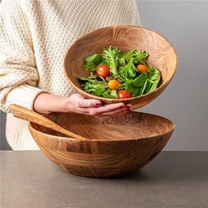 ชามสลัดไม้ขนาดใหญ่แบบสั่งทำ |   งานฝีมือทำมือ |   สั่งซื้อจำนวนมากจากโรงงานโดยตรง - Product Image 2