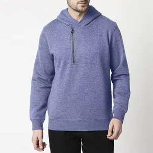 Custom OEM <b>Mens</b> Quarter Zip Hoodie <b>Long</b> <b>Sleeve</b> Casual Streetwear <b>Top</b> <b>Mens</b> <b>Mens</b> Quarter Zip Hoodie - Product Image 1