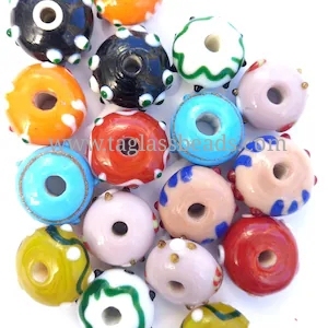 Handmade Custom Multi-Color <b>Murano</b> Style Lampworking Oval <b>Glass</b> <b>Beads</b> Assorted Size with Box Packing - Product Image 3