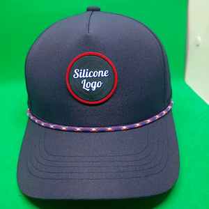 Gorra de béisbol y sombrero para hombre parche de silicona personalizado Logo parches de PVC 5 paneles deportes ala curva cuerda impermeable gorra de Golf - Product Image 1