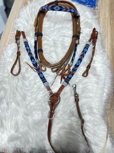 Venta caliente Premium Western Headstall & Breastplate Set Diseño de cuentas trenzadas coloridas para montar a caballo-Fabricantes al por mayor - Product Image 1