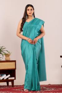 Sari en tissu uni 100% polyester mélangé à la soie, très demandé, pour vêtements, disponible à un prix abordable en Inde - Product Image 6