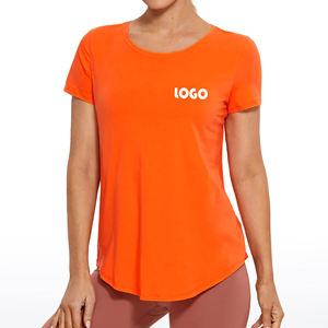 เสื้อยืดโพลีเอสเตอร์ของผู้หญิงใส่สบายแห้งเร็วป้องกันการหดตัวเข้ายิมจากบังคลาเทศ - Product Image 1