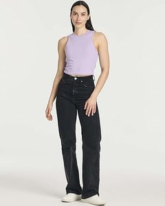 Women's Ribbed Sleeveless Cropped <b>Racerback</b> Tank Top Casual Crop Top - Product Image 5