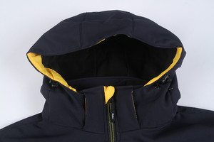 Veste de plein air coupe-vent Softshell pour hommes Vêtements de travail imperméables à col montant avec logo personnalisé pour l'automne - Product Image 5